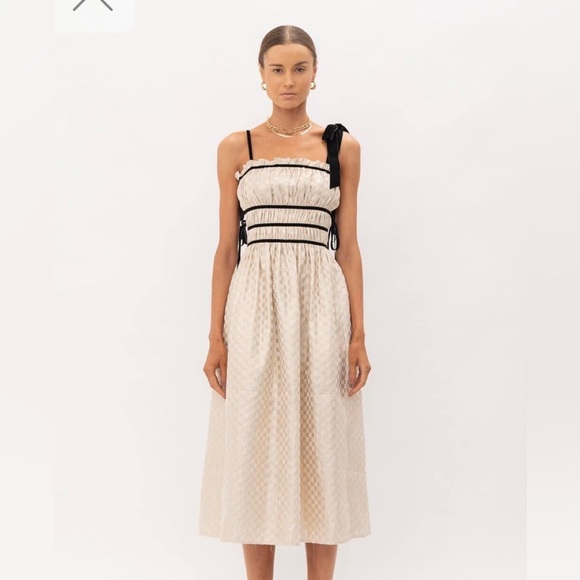 Ludovica Dresses & Skirts - NWT Ludovica Natural Shoulder Tie Midi Dress size S